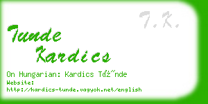 tunde kardics business card